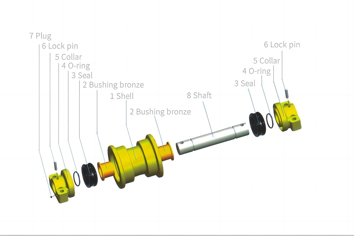 Dozer Lower Roller Single Flange D50